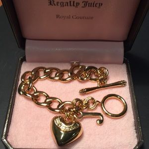 Juicy Couture Gold Banner Heart Bracelet